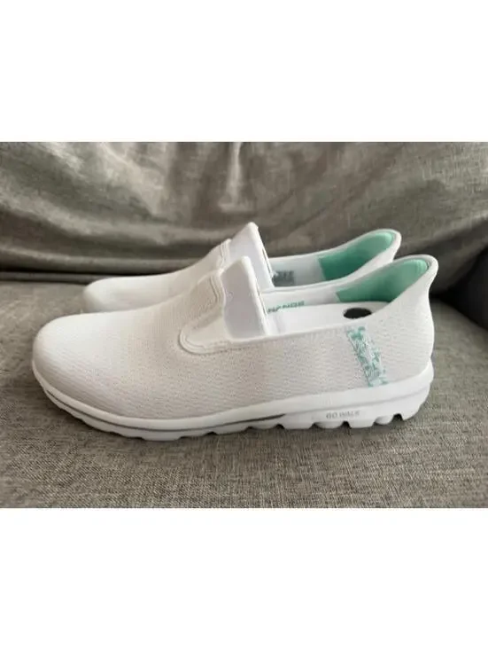 Skechers Slip Ins Go Walk Travel Kiana Womens 11 White 124770 Hands Free New - Picture 3 of 14